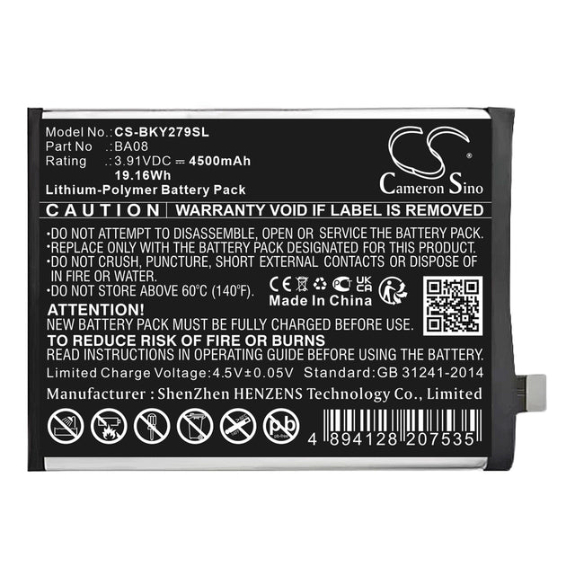 3,91V, Li-Polymère, 4900mAh, batterie de smartphone compatible Vivo, Ba08, V2279a, Y100i 5g 2023 Édition Standard, 19,16Wh Mobile, Smartphone Cameron Sino Technology Limited (Smartphone)