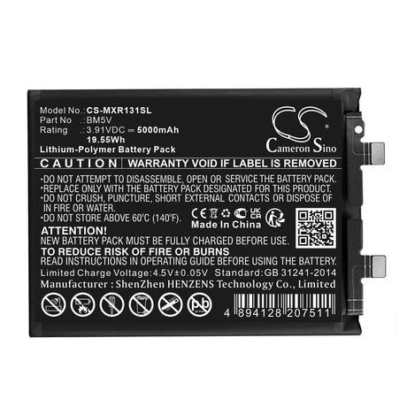 3,91V, Li-Polymère, 5000mAh, batterie de smartphone compatible avec Redmi, Bm5v, Note 13 Pro, 19,55Wh Mobile, Smartphone Cameron Sino Technology Limited (Smartphone)