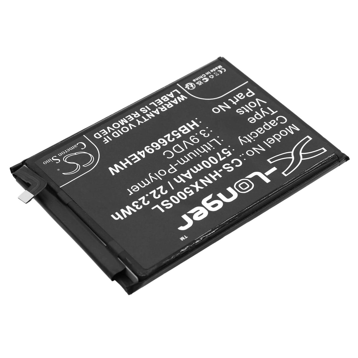 3.9V, Li-Polymer, 5700mAh, SmartPhone battery fits Honor, Hb526694ehw, X50, X50i, 22.23Wh Mobile, SmartPhone Cameron Sino Technology Limited (Smartphone)