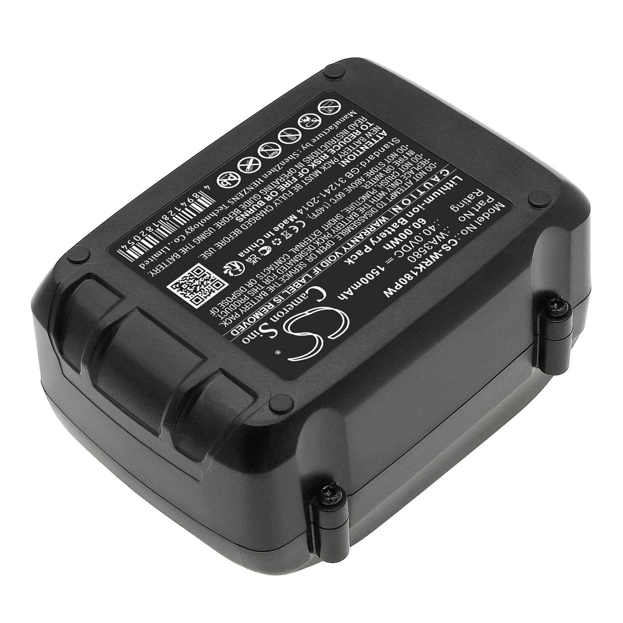 40.0V, Li-ion, 1500mAh, Power Tools battery fits Worx, Wa3580, Wa3747, Wa3877, 60Wh Power Tools Cameron Sino Technology Limited (Power Tools)
