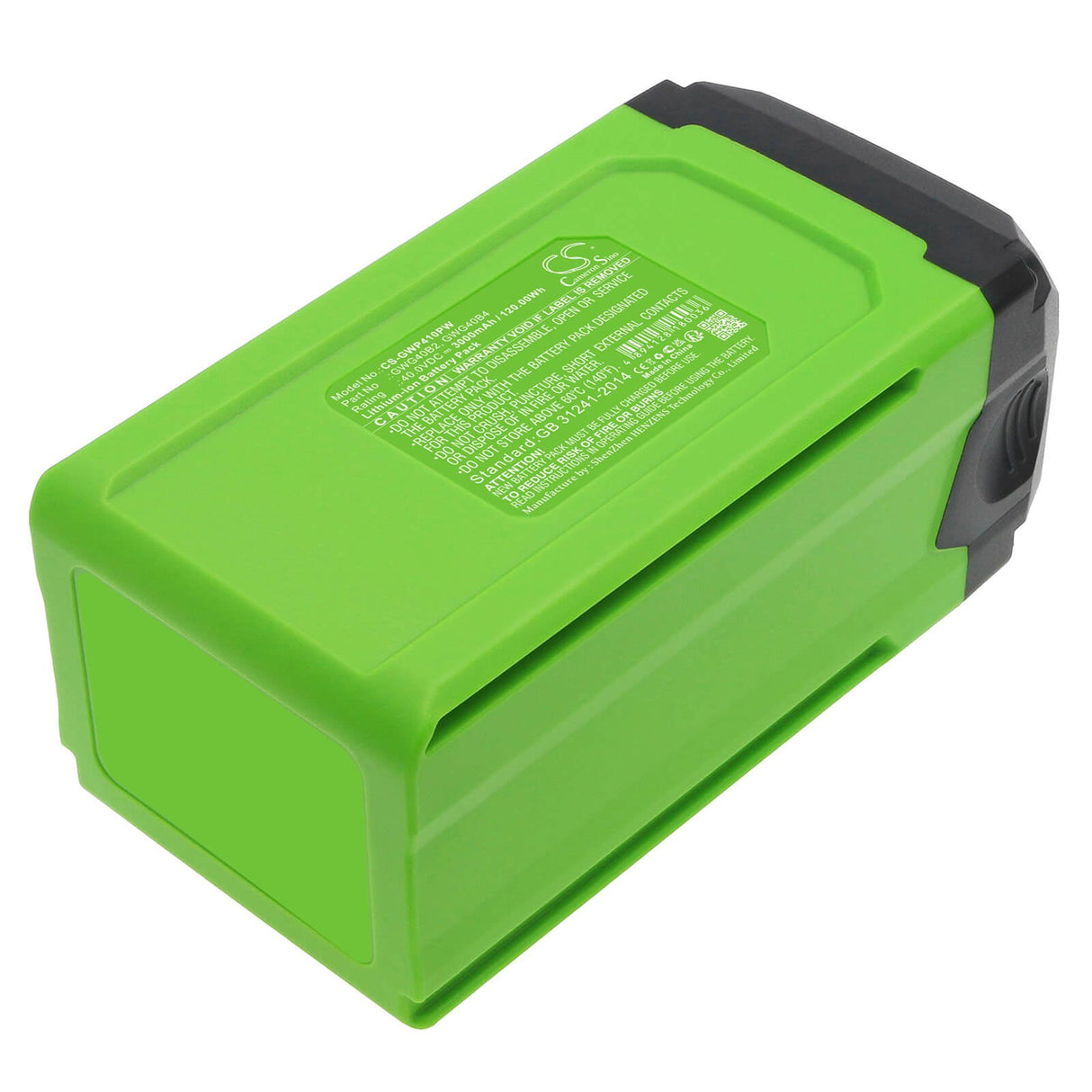 40.0V, Li-ion, 3000mAh, Gardening Tools battery fits Greenworks, Gwg40b2, & 12" String Trimmer Combo Kit, 1306202az, 120.00Wh Gardening Tools Cameron Sino Technology Limited (Dangerous Goods)