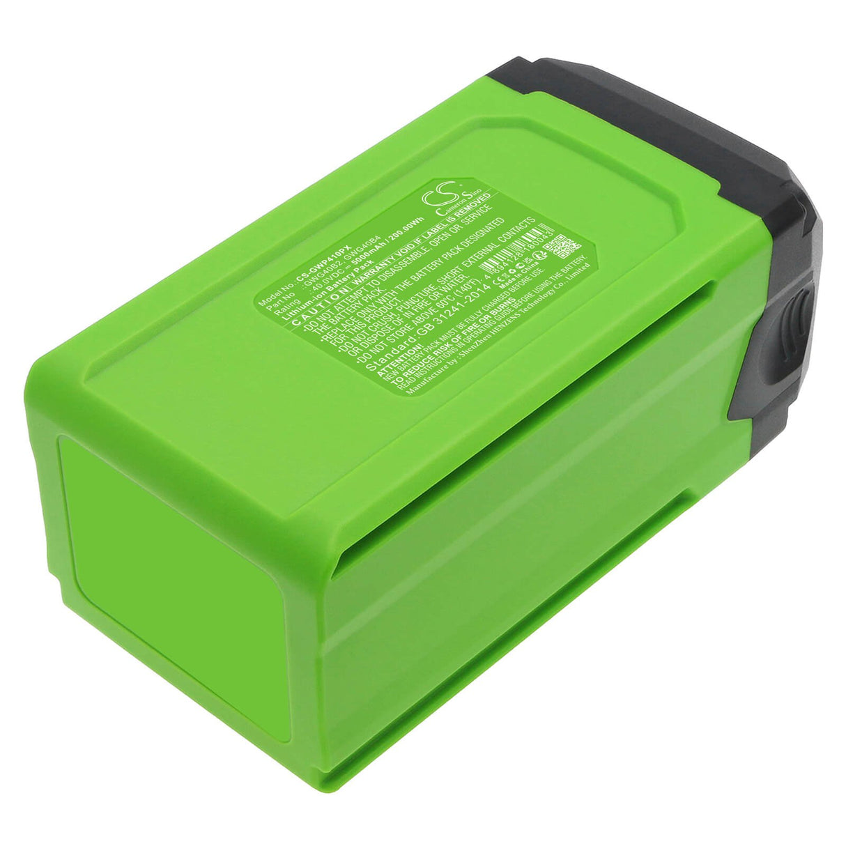 40.0V, Li-ion, 5000mAh, Gardening Tools battery fits Greenworks, Gwg40b2, & 12" String Trimmer Combo Kit, 1306202az, 200.00Wh Gardening Tools Cameron Sino Technology Limited (Dangerous Goods)
