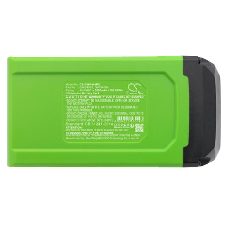 40.0V, Li-ion, 5000mAh, Gardening Tools battery fits Greenworks, Gwg40b2, & 12" String Trimmer Combo Kit, 1306202az, 200.00Wh Gardening Tools Cameron Sino Technology Limited (Dangerous Goods)