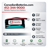 Battery For 412-344-9000 2.4v, 750 Mah - 1.8wh Other Batteries BB Generic