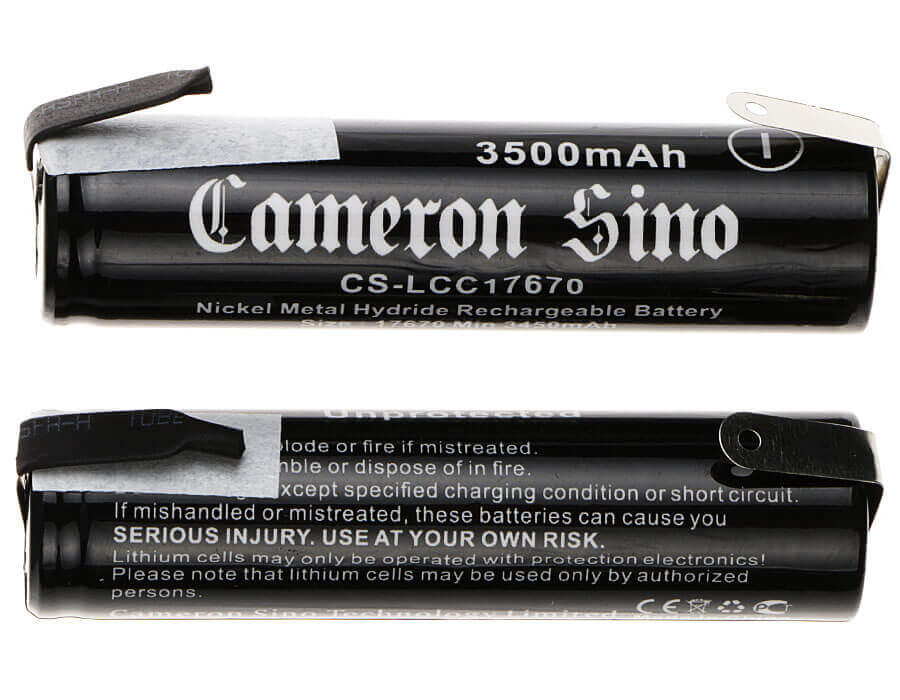 4/3a, 17670, Battery For Nimh, 2pcs Pack With Tabs 1.2v, 3500mah - 4.20wh 17670 Cameron Sino Technology Limited