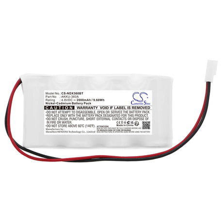 4.8v, Ni-cd, 2000mah, Alarm Battery Fits Indexa, 32094, 9000asd, 9.60wh Alarm System Cameron Sino Technology Limited   