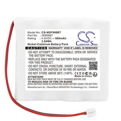 4.8v, Ni-cd, 800mah, Alarm Battery Fits Indexa, Repeater 9000fr 35516, 3.84wh Alarm System Cameron Sino Technology Limited   