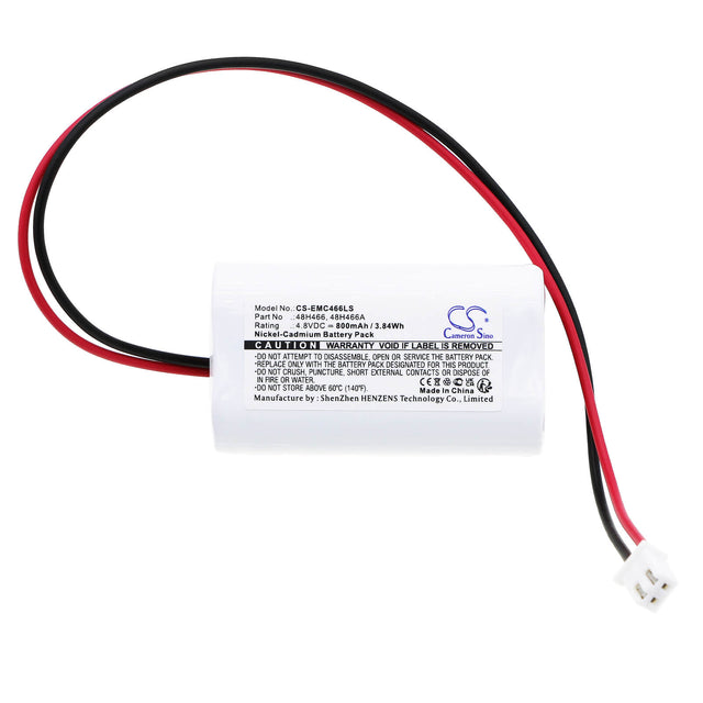 4,8V, Ni-CD, 800mAh, Batterie d'éclairage de secours compatible avec Lumapro, 48h466, 6cgl9, 6cgn0, 3,84Wh Éclairage de secours Cameron Sino Technology Limited