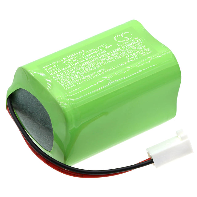 4.8V, Ni-MH, 1200mAh, Emergency Lighting battery fits Teknoware, 85073080, Esc 90 Emergency Exit Light, W120011, 5.76Wh Emergency Lighting Cameron Sino Technology Limited