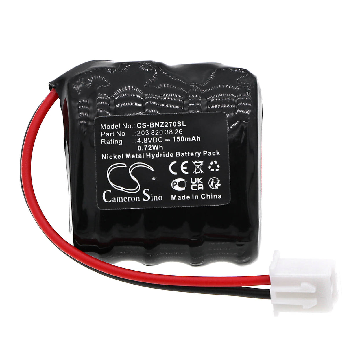4.8V, Ni-MH, 150mAh, Siren Alarm battery fits Mercedes-benz, 203 820 38 26, Clk 270, Clk 320, 0.72Wh Siren Alarm Cameron Sino Technology Limited