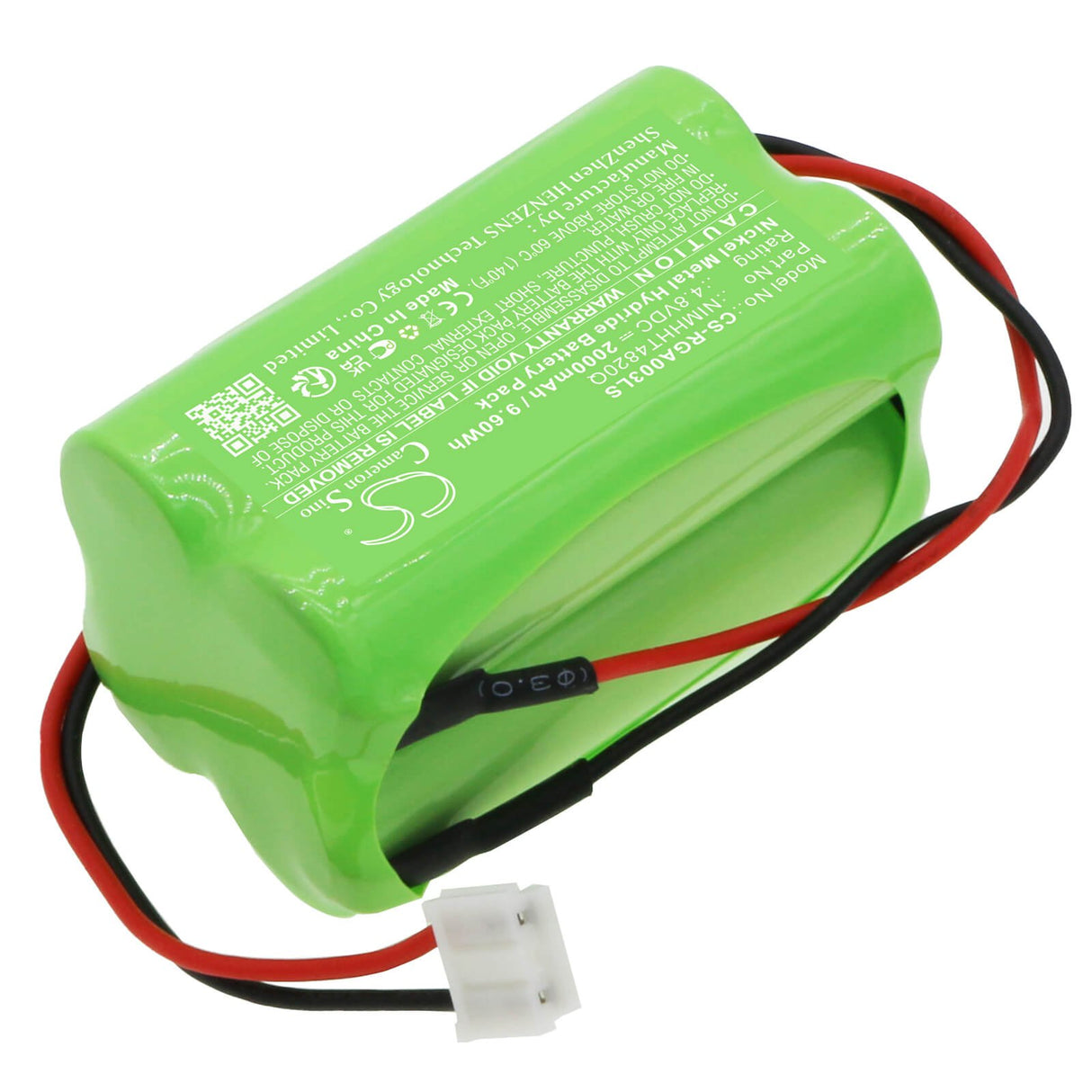 4,8V, Ni-MH, 2000mAh, Batterie d'éclairage de secours compatible avec Rp-technik, Abm, Nimhht4820q, 9,6Wh Éclairage d'urgence Cameron Sino Technology Limited