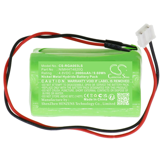 4,8V, Ni-MH, 2000mAh, Batterie d'éclairage de secours compatible avec Rp-technik, Abm, Nimhht4820q, 9,6Wh Éclairage d'urgence Cameron Sino Technology Limited