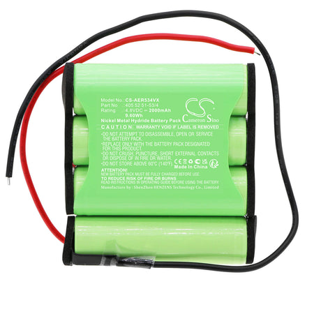 4.8V, Ni-MH, 2000mAh, Vacuum battery fits Electrolux, Aeg, Ag4104wd, Ag5104wd, Ag5104wdb, 9.60Wh Vacuum Cameron Sino Technology Limited