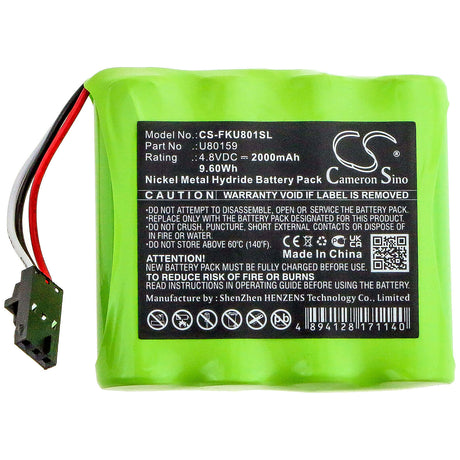 4.8V, Ni-MH, 2000mAh, Equipment battery fits Fluke, U80159, 2411129, 9.6Wh Equipment, Survey, Test Cameron Sino Technology Limited