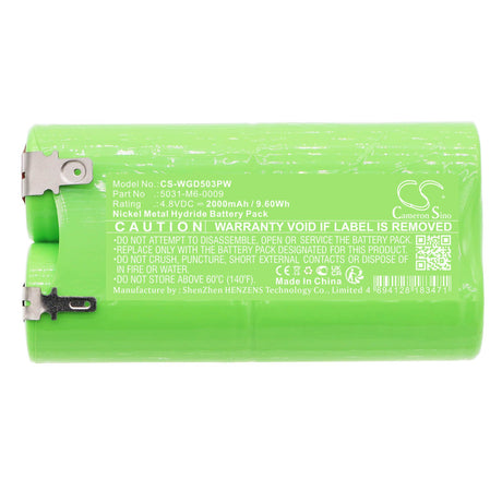 4.8V, Ni-MH, 2000mAh, Gardening Tools battery fits Wolf Garten, 5031-m6-0009, 7085916, Accu 80, 9.60Wh Gardening Tools Cameron Sino Technology Limited (Power Tools)