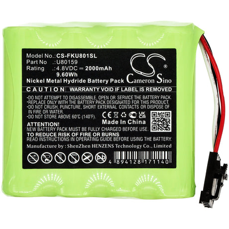 4.8V, Ni-MH, 2000mAh, Equipment battery fits Fluke, U80159, 2411129, 9.6Wh Equipment, Survey, Test Cameron Sino Technology Limited