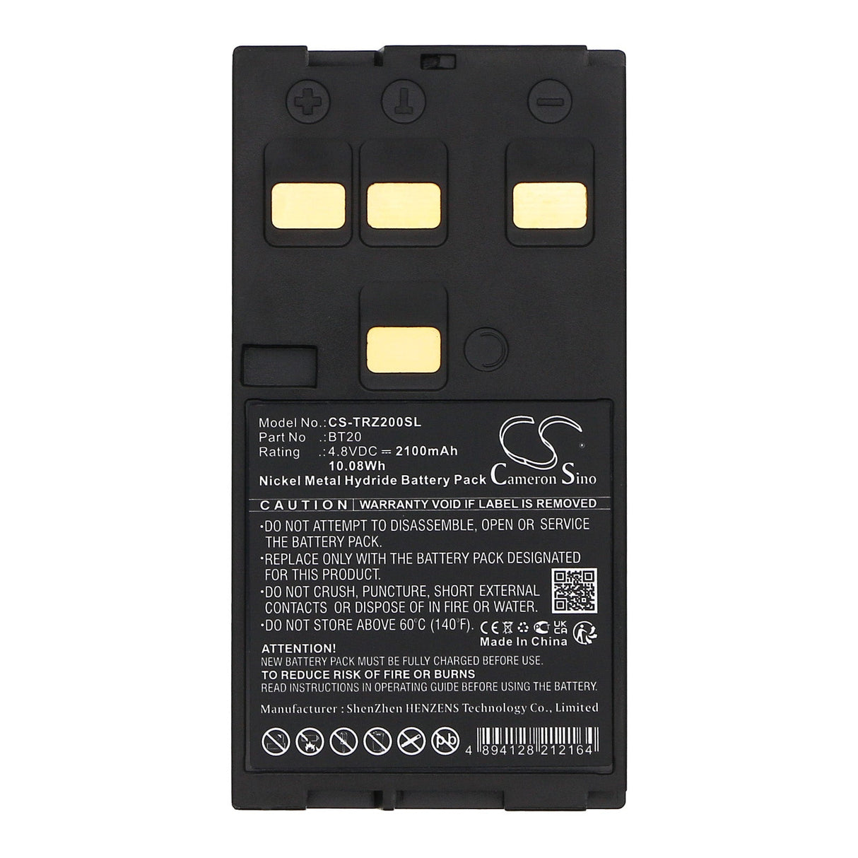 4.8V, Ni-MH, 2100mAh, Equipment, Survey, Test battery fits Hi-target, Dt02, Dt02 Total Station, 10.08Wh Equipment, Survey, Test Cameron Sino Technology Limited