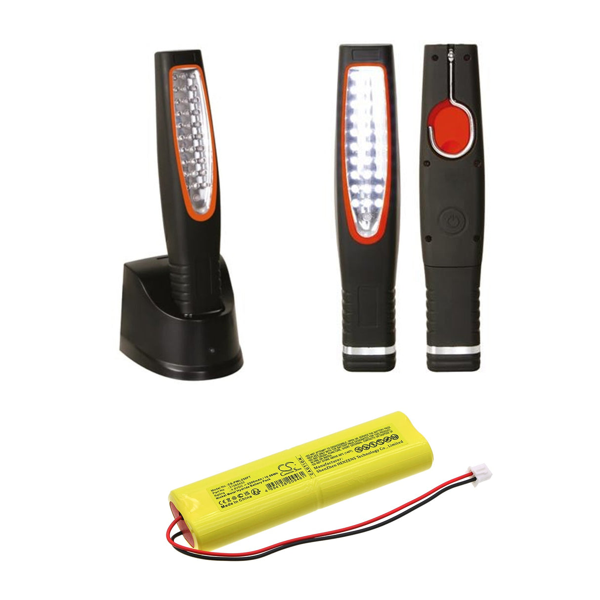 4.8V, Ni-MH, 2200mAh, Flashlight battery fits Perel, 31065422, Ewl23, 10.56Wh Flashlight Cameron Sino Technology Limited