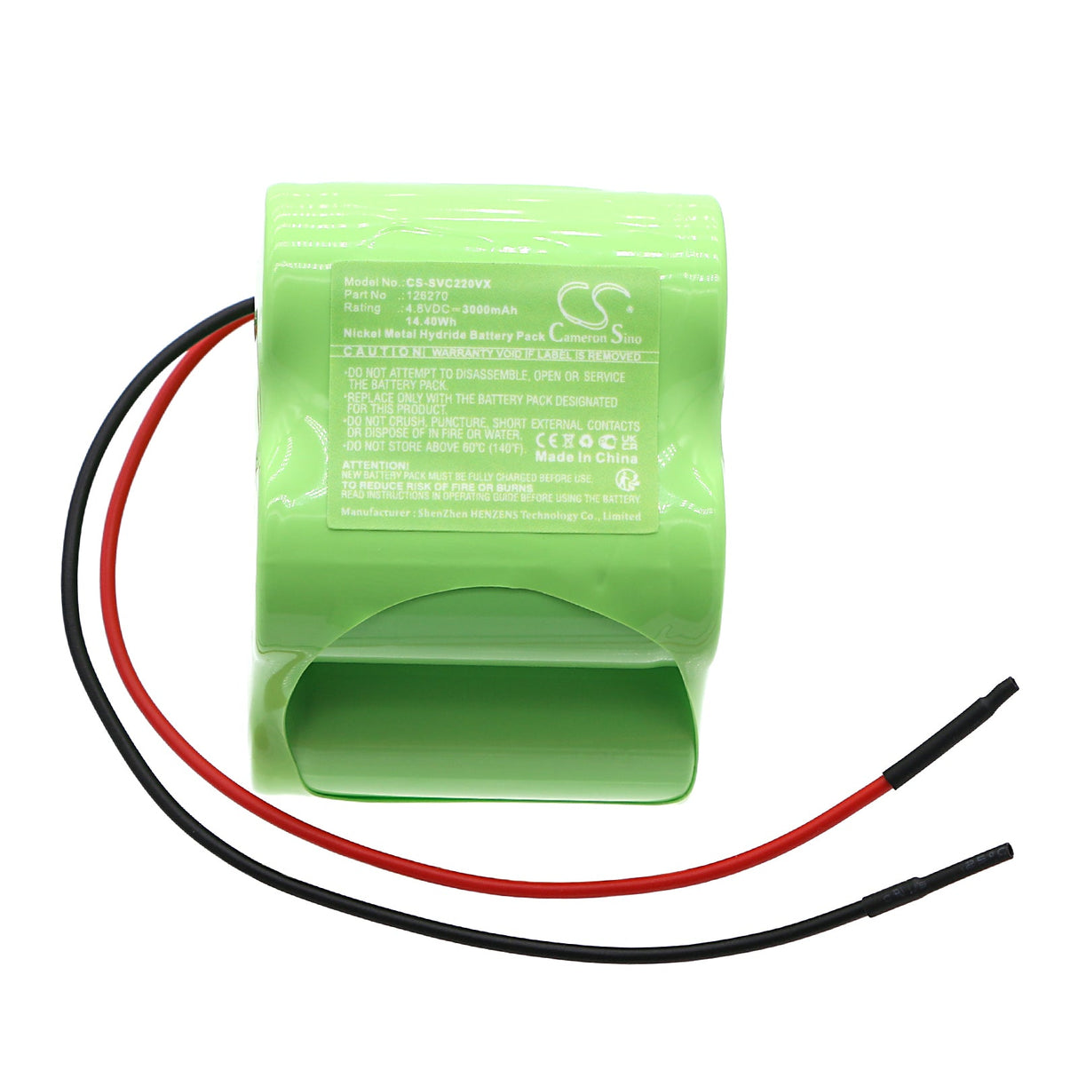 4.8V, Ni-MH, 3000mAh, Vacuum Battery fits Sencor, Svc-220, Svc-220bl, 14.40Wh Vacuum Cameron Sino Technology Limited