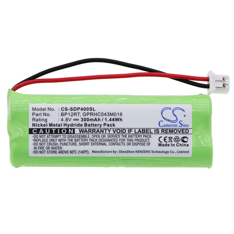 4.8V, Ni-MH, 300mAh, Dog Collar battery fits Dogtra, Bp12rt, 1500ncp, 175ncp Transmitter, 1.44Wh Dog Collar Cameron Sino Technology Limited