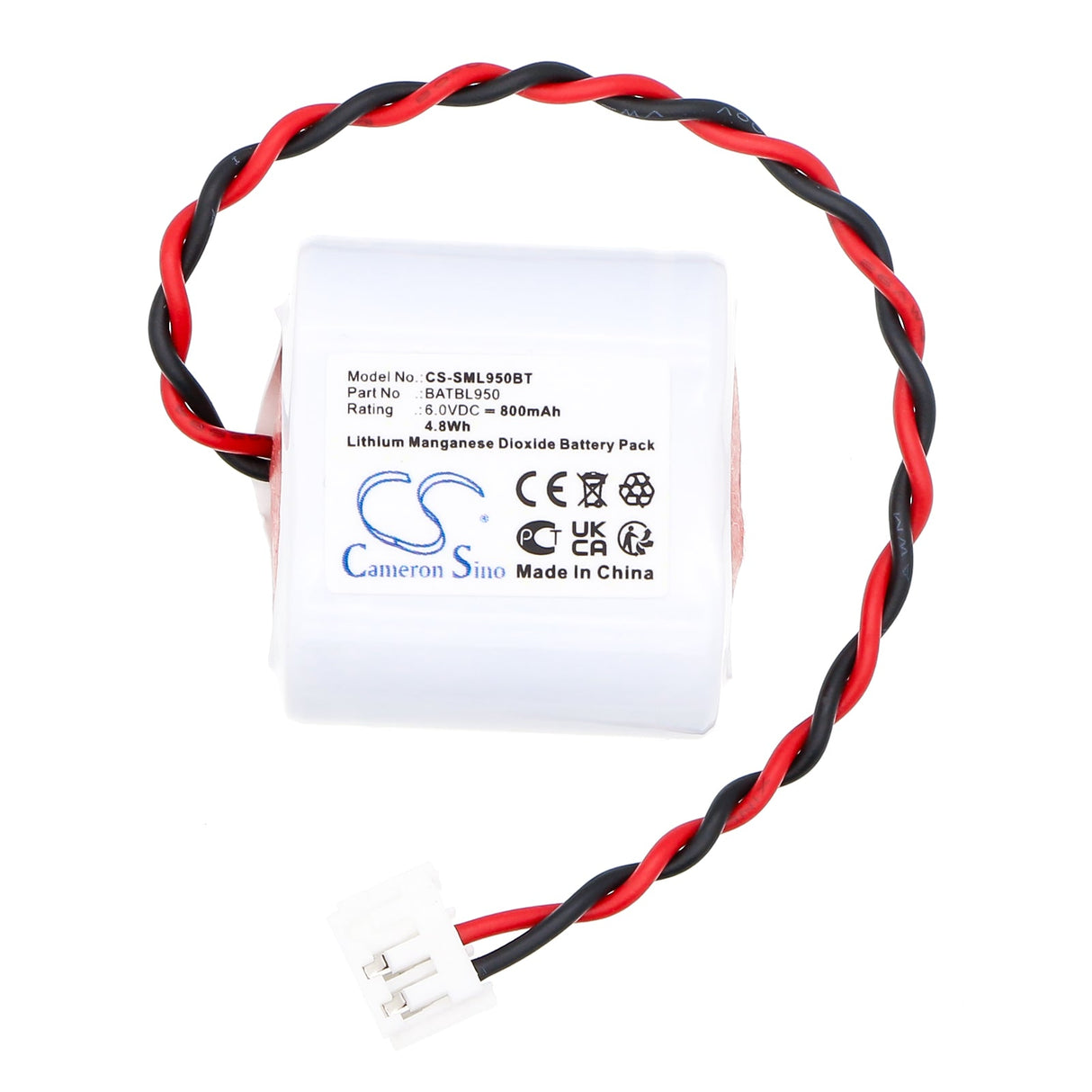 6.0V, Li-MnO2, 800mAh, Alarm System battery fits Siemens, Batbl950, Alarms Label Cesar, Sintony Lb350334, 4.8Wh Alarm System Cameron Sino Technology Limited
