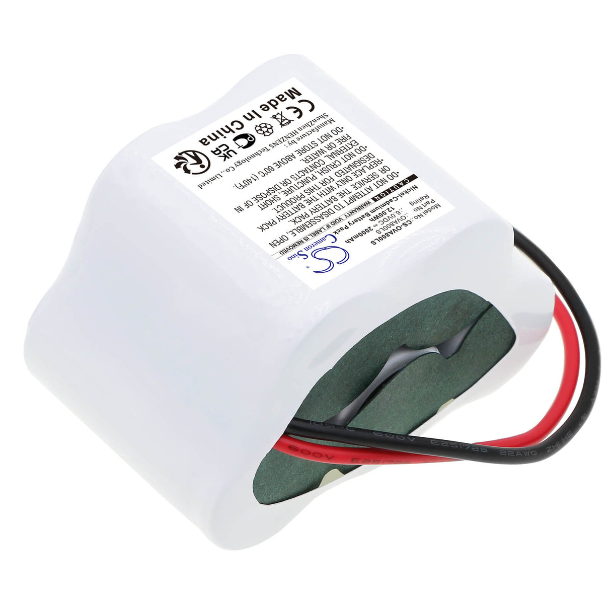 6.0V, Ni-CD, 2000mAh, batterie d'éclairage de secours compatible avec Cameron Sino Technologies, CS-OVA800LS, 12.00Wh Éclairage de secours Cameron Sino Technology Limited