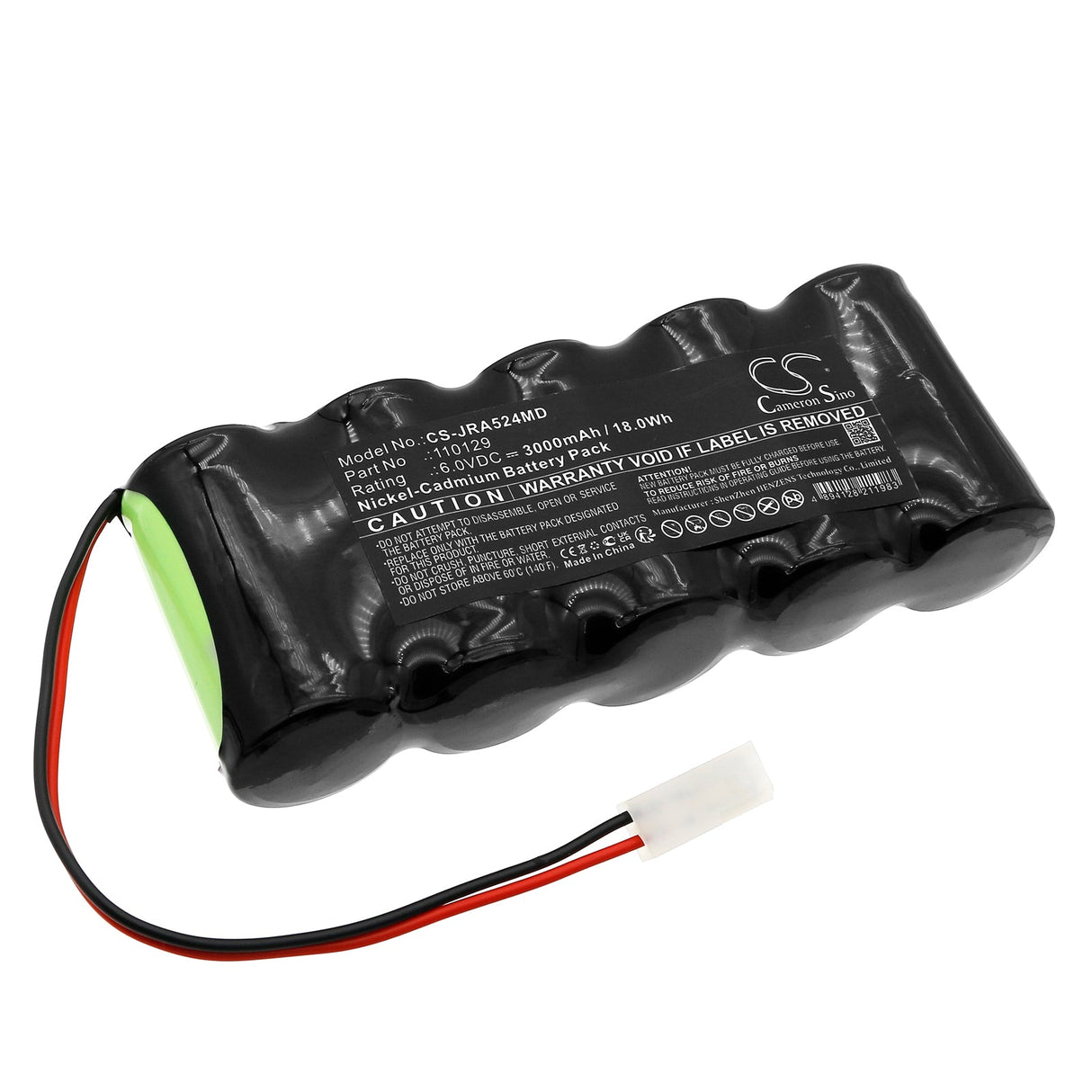 6.0V, Ni-CD, 3000mAh, Medical battery fits Jaeger, Apnoescreen, 18.0Wh Medical Cameron Sino Technology Limited (Medical)