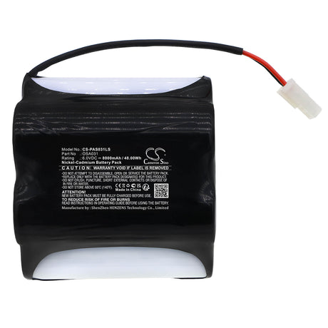 6.0V, Ni-CD, 8000mAh, Emergency Lighting battery fits Powersonic, Osa031, A13463, Psd5, 48.00Wh Emergency Lighting Cameron Sino Technology Limited