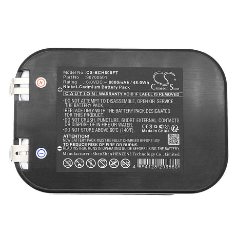 6.0V, Ni-CD, 8000mAh, Flashlight battery fits Bosch, 90700501, Eisemann B6008, Eisemann Halo 6, 48.0Wh Flashlight Cameron Sino Technology Limited