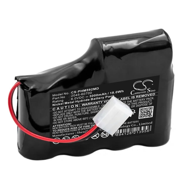 6.0V, Ni-MH, 3000mAh, Medical battery fits Phillips, 2045-60700, 2040a Mida System, Phillips 2040a, 18.0Wh Medical Cameron Sino Technology Limited (Medical)