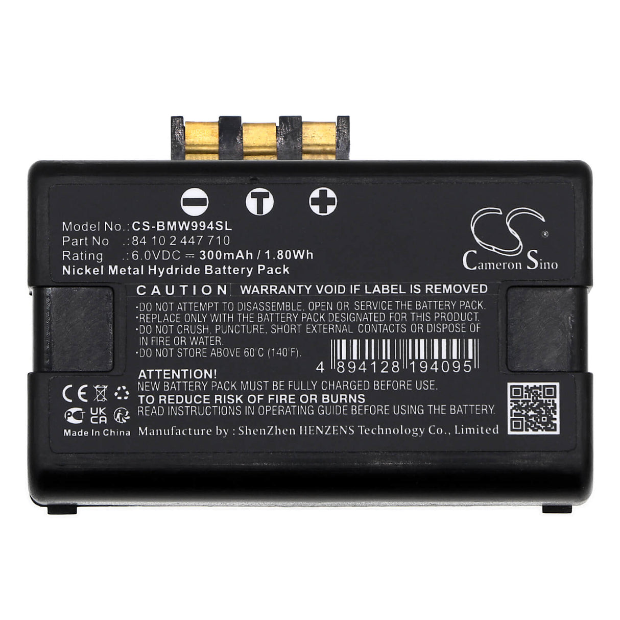 6.0V, Ni-MH, 300mAh, Siren Alarm battery fits Bmw, 84 10 6 833 994, F44 228i Xdrive, F44 M235i Xdrive, 1.8Wh Siren Alarm Cameron Sino Technology Limited