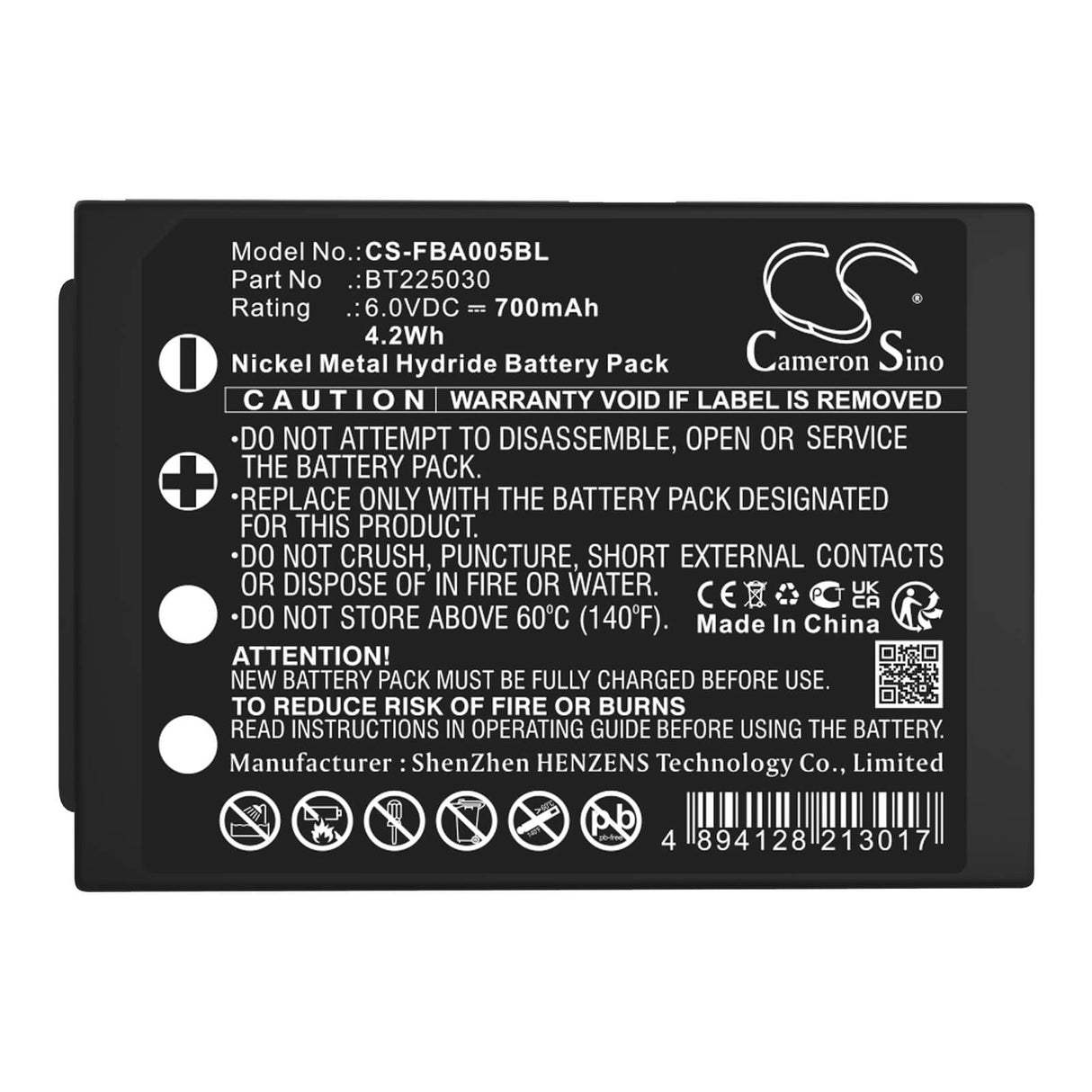 6.0V, Ni-MH, 700mAh, Crane Remote Control battery fits Hbc, Funkfernsteuerung Tele Teach T, Ttb 05, 4.2Wh Crane Remote Control Cameron Sino Technology Limited