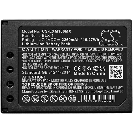7.2V, Li-ion, 2260mAh, Camera battery fits Olympus, Blx-1, Om System Om-1, Om-1 Mirrorless, 16.272Wh Camera Cameron Sino Technology Limited (Camera)