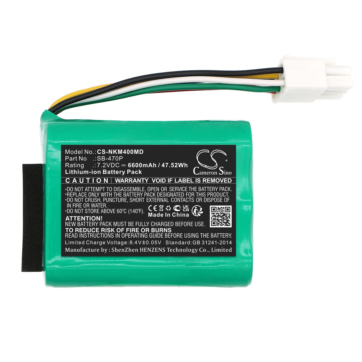 7.2V, Li-ion, 6600mAh, Medical battery fits Nihon Kohden, Sb-470p, Pvm-4000, Pvm-4761, 47.52Wh Medical Cameron Sino Technology Limited (Medical)