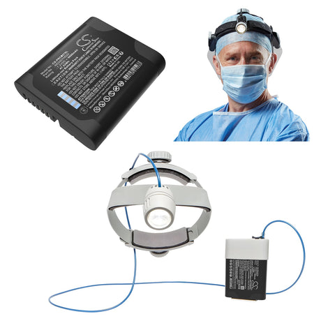 7.2V, Li-ion, 6600mAh, Headlamp battery fits Panametrics, Nd2057hd24, Pt900, 47.52Wh Flashlight Cameron Sino Technology Limited