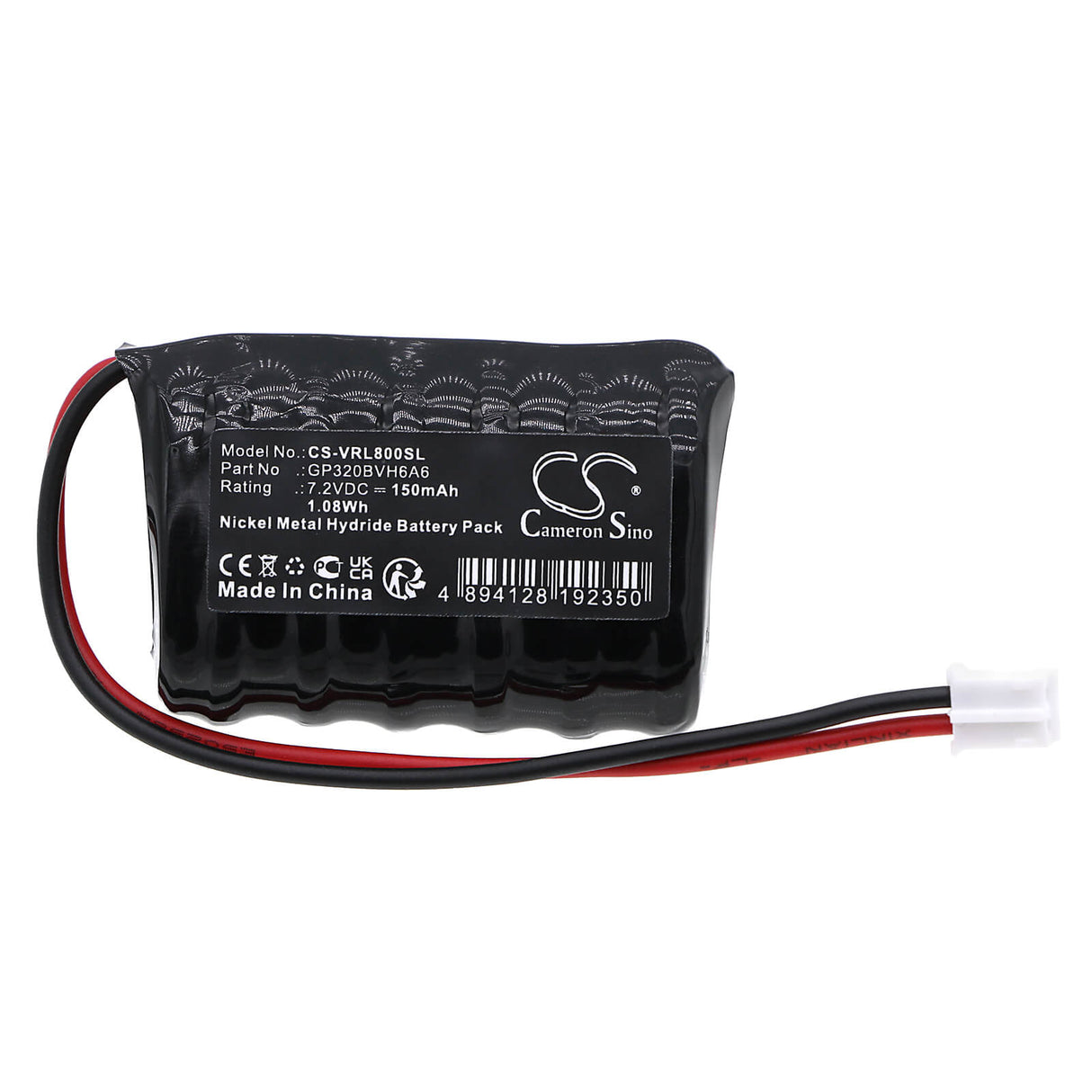7.2V, Ni-MH, 150mAh, Siren Alarm battery fits Volvo, 6n280bc, 8622268, 8637399, 1.08Wh Siren Alarm Cameron Sino Technology Limited