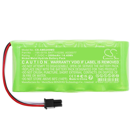 7.2V, Ni-MH, 2000mAh, Medical battery fits Aspect Medical System, 195-0019, A2000 Bis Monitoring, A2000 Monitor, 14.40Wh Medical Cameron Sino Technology Limited (Medical)