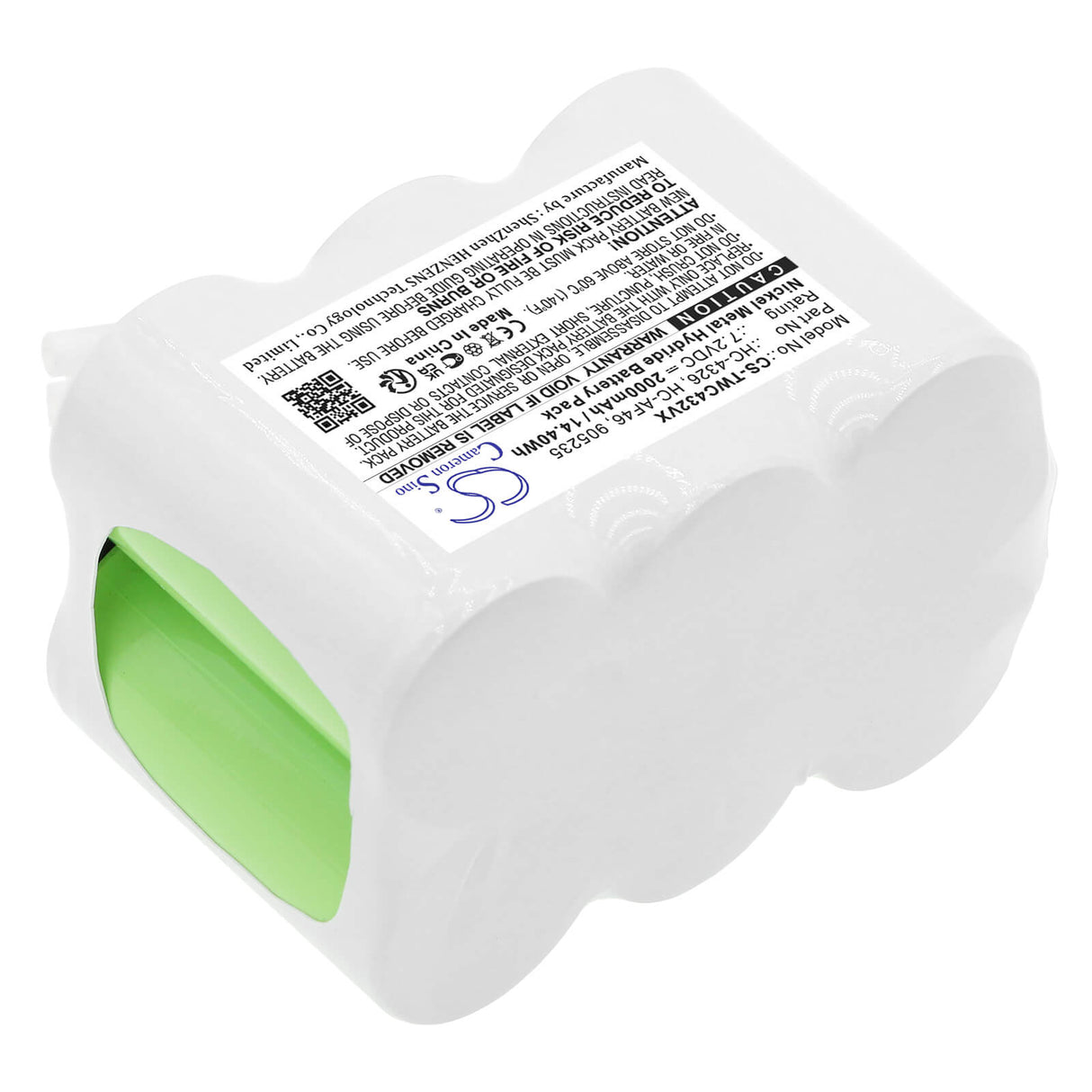 7.2V, Ni-MH, 2000mAh, Vacuum battery fits Twinbird, Hc-4324, Hc-4326bl, Hc-4326dgy, 14.40Wh Vacuum Cameron Sino Technology Limited