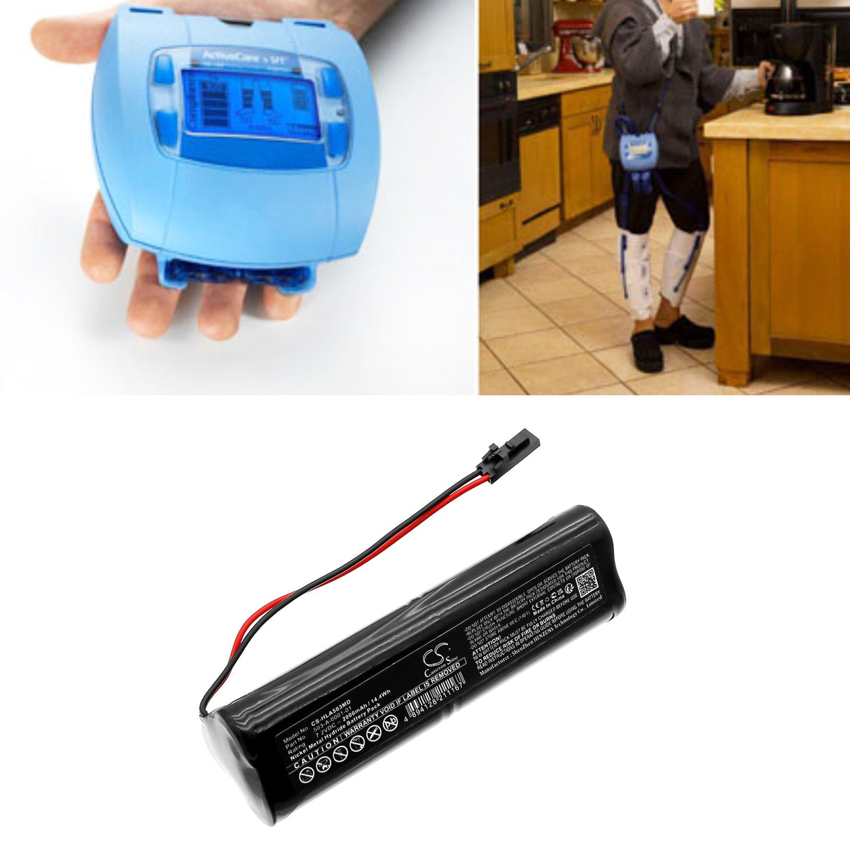 7.2V, Ni-MH, 2000mAh, Medical battery fits Hill-rom, Active Care Dtv, 14.4Wh Medical Cameron Sino Technology Limited (Medical)