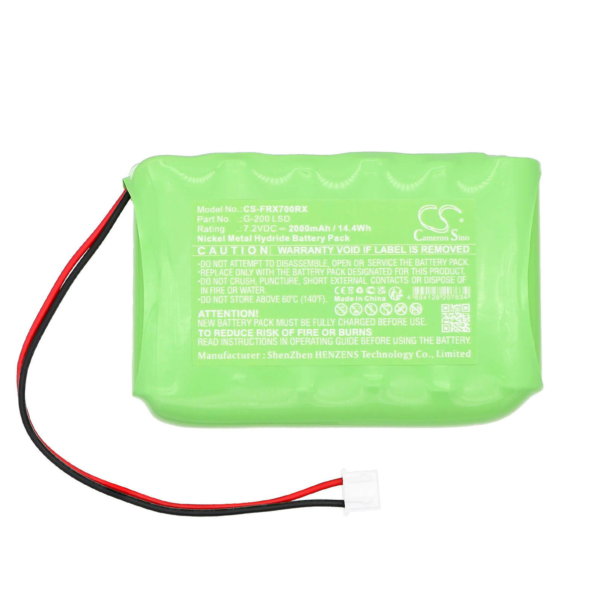 7.2V, Ni-MH, 2000mAh Remote Controller Battery fits Frsky, Taranis Qx 7, Taranis Qx7, 14.4Wh Remote Controller Cameron Sino Technology Limited