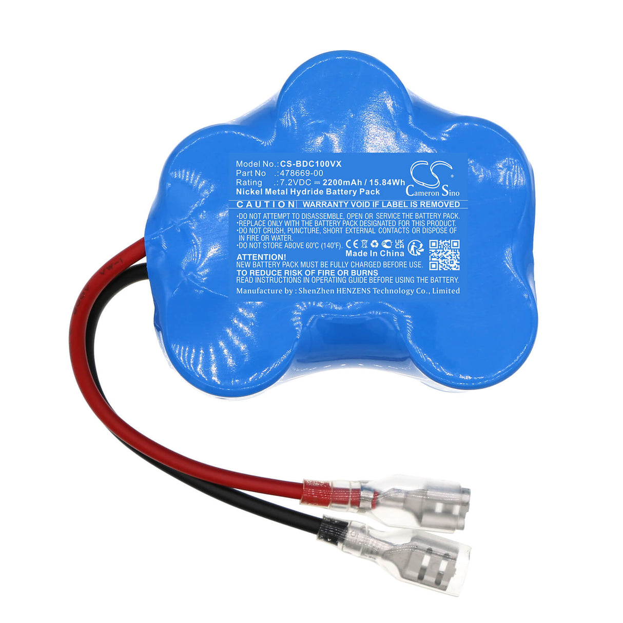 7.2V, Ni-MH, 2200mAh, Vacuum battery fits Black & Decker, Ssc1000, 15.84Wh Vacuum Cameron Sino Technology Limited