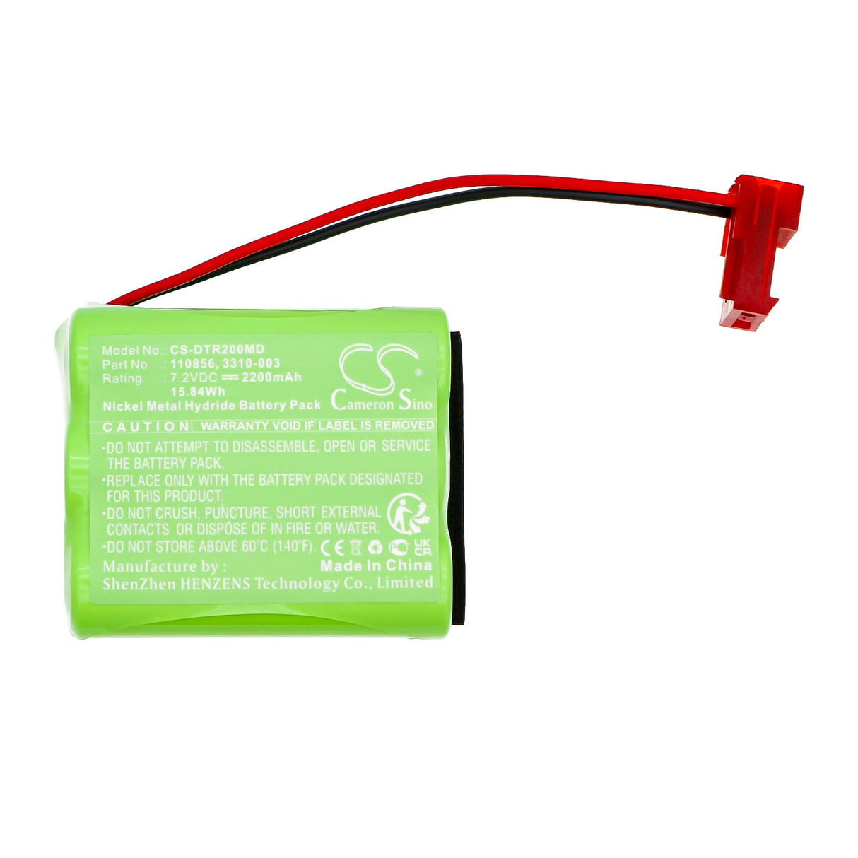 7.2V, Ni-MH, 2200mAh, Medical battery fits Bio-med, Oxitest 2000, Oxitest 7 Plus, 15.84Wh Medical Cameron Sino Technology Limited (Medical)