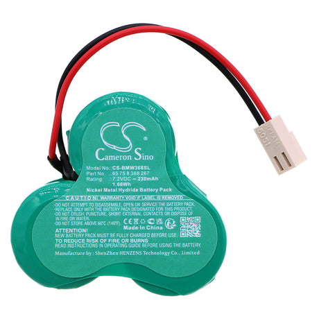 7.2V, Ni-MH, 230mAh, Siren Alarm battery fits Bmw, 65 75 8 368 267, 3 Series, 5 Series, 1.66Wh Siren Alarm Cameron Sino Technology Limited