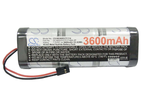 7.2V, Ni-MH, 3600mAh, Batterie de voiture compatible avec Rc, Cs-ns360d37c114, Cs-ns360d37c114, 25.92Wh Voitures Cameron Sino Technology Limited (Suspendu)