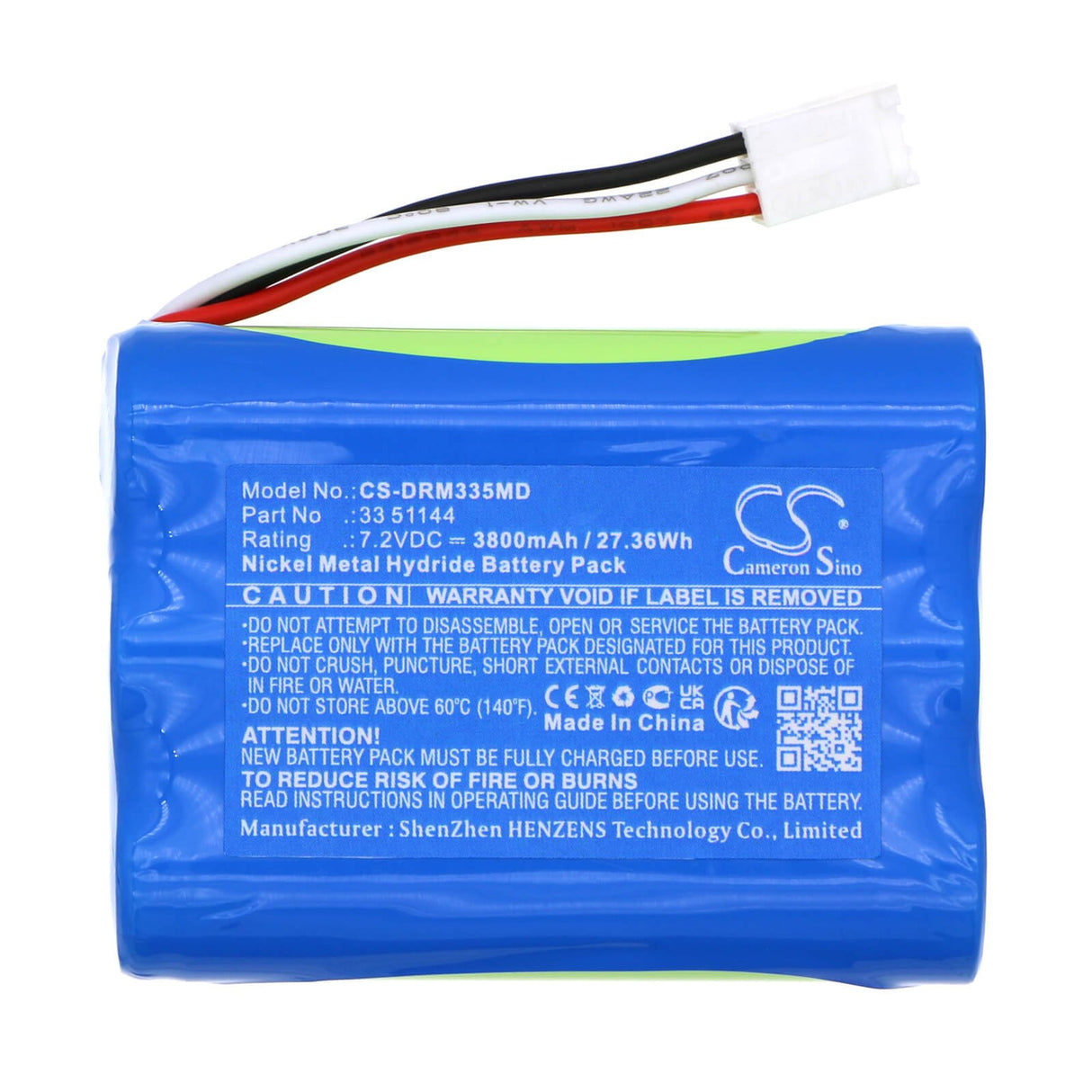 7.2V, Ni-MH, 3800mAh, Medical battery fits Drager, 33 51144, Pss Merlin, 27.36Wh Medical Cameron Sino Technology Limited (Medical)