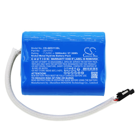 7.2V, Ni-MH, 3800mAh, Equipment battery fits Qed, 2011113, Environmental Systems, 27.36Wh Equipment, Survey, Test Cameron Sino Technology Limited