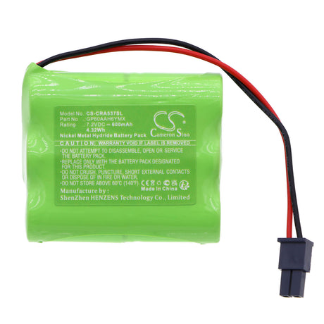 7.2V, Ni-MH, 600mAh, Siren Alarm battery fits Cobra, Gp60aah6ymx, 5370, 5370 Alarm Sounder, 4.32Wh Siren Alarm Cameron Sino Technology Limited