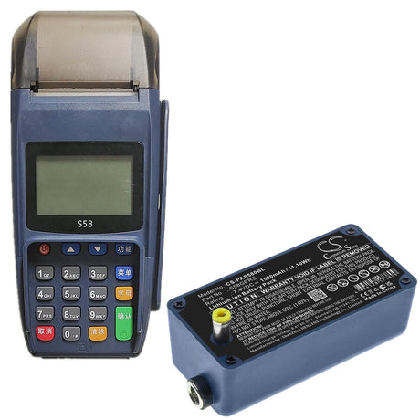 7.4V, Li-ion, 1500mAh, Payment Terminal battery fits Pax, S58gprs, S58, 11.10Wh Payment Terminal Cameron Sino Technology Limited