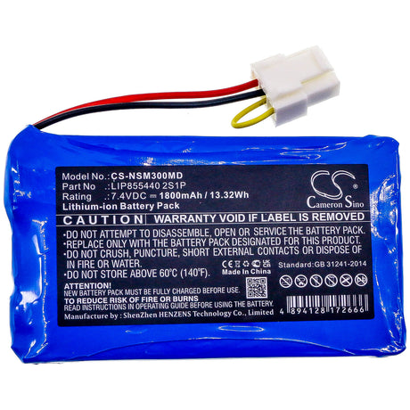 7.4V, Li-ion, 1800mAh, Medical battery fits Neusoft, Lip855440 2s1p, Scp-xikang-3001, 13.32Wh Medical Cameron Sino Technology Limited (Medical)