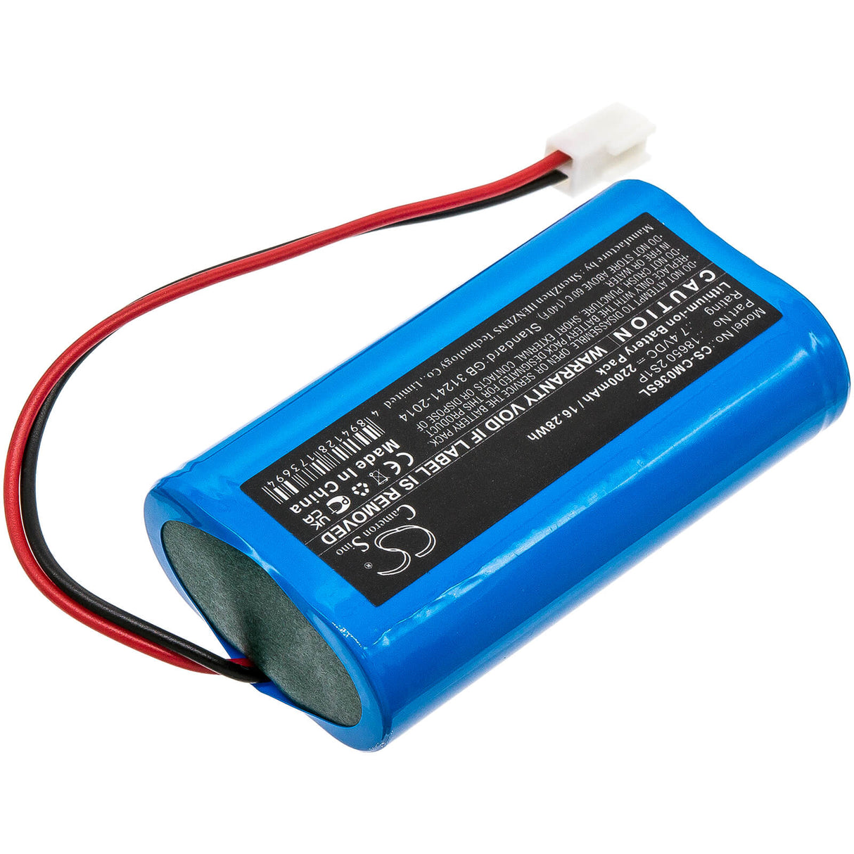 7.4V, Li-ion, 2200mAh, Battery Pack battery fits Neptolux, Neptolux, Custom Battery Packs, Custom Battery Packs, 175-1196c, 16.28Wh Battery Pack Cameron Sino Technology Limited